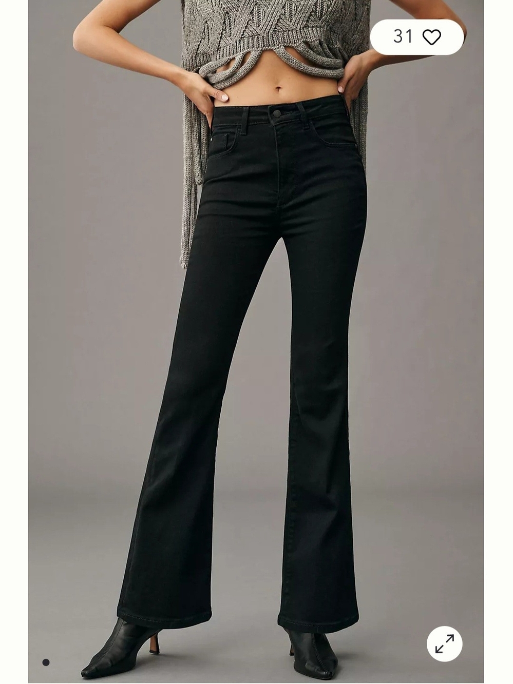 Pilcro Black High-Rise Flare Jeans